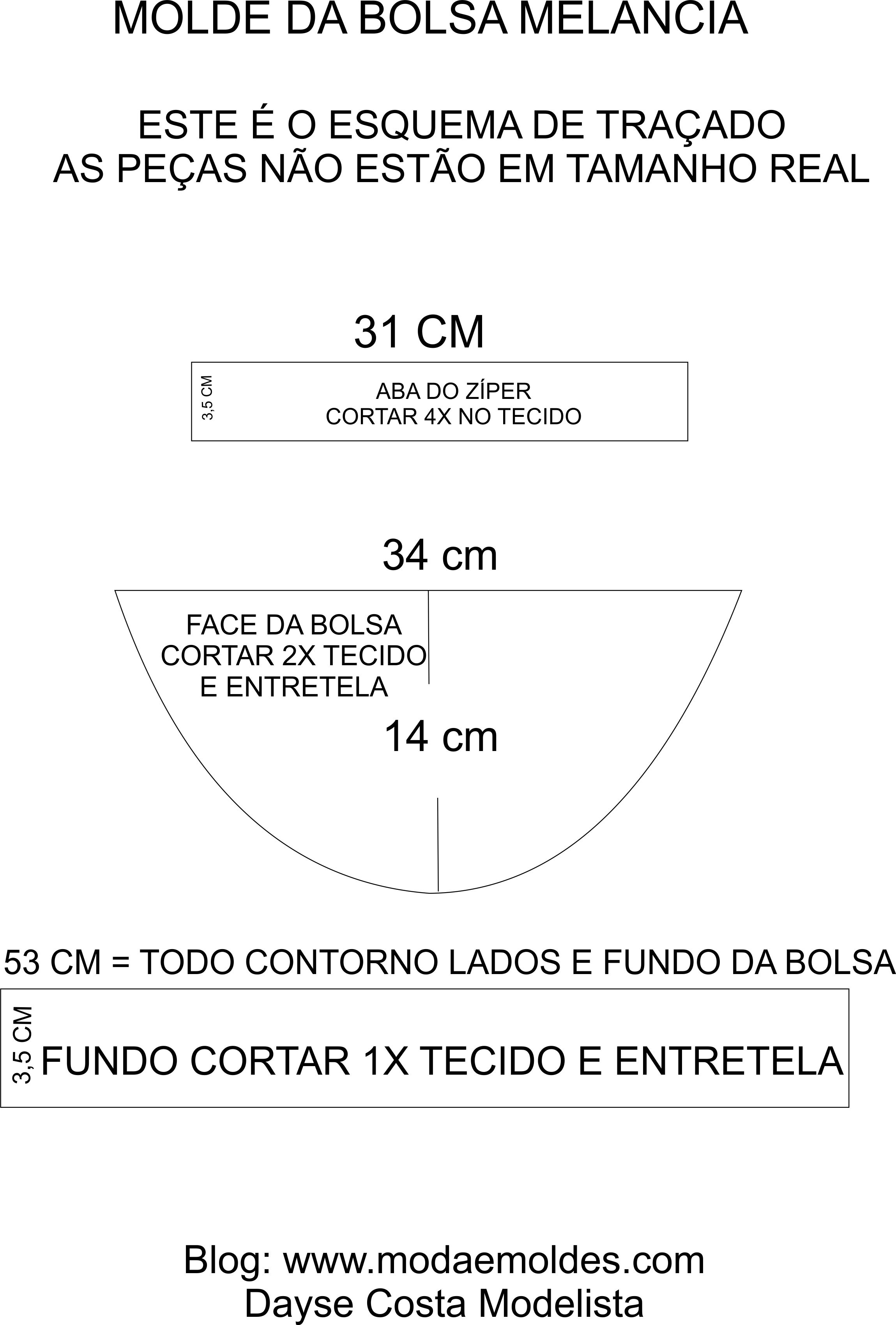 molde bolsa melancia